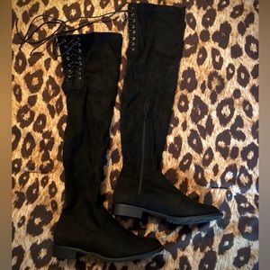 NEW | Yoki Brand Black Suede Knee High Boots | Color: Black | Size: 6.5